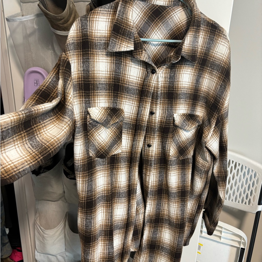 Plaid Button-Up Shirt